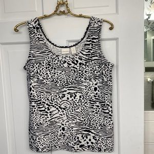 Animal print Chicos top size small black and white